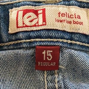LEI DENIM Felicia Low Rise Boot Blue Jean Size 15